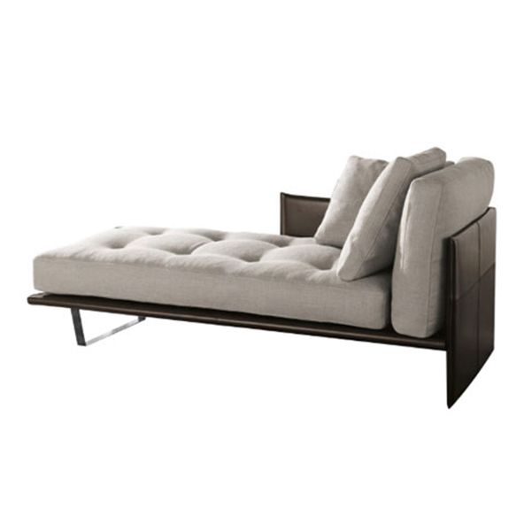 Modern Style Chaise Bedroom Living Room Square Arms Solid Color Chaise