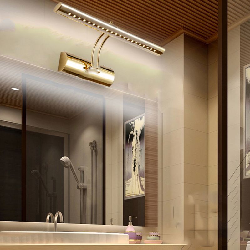 Aplicación de baño giratoria de baño posmoderna de acero inoxidable tocador LED de pared de la pared de la pared