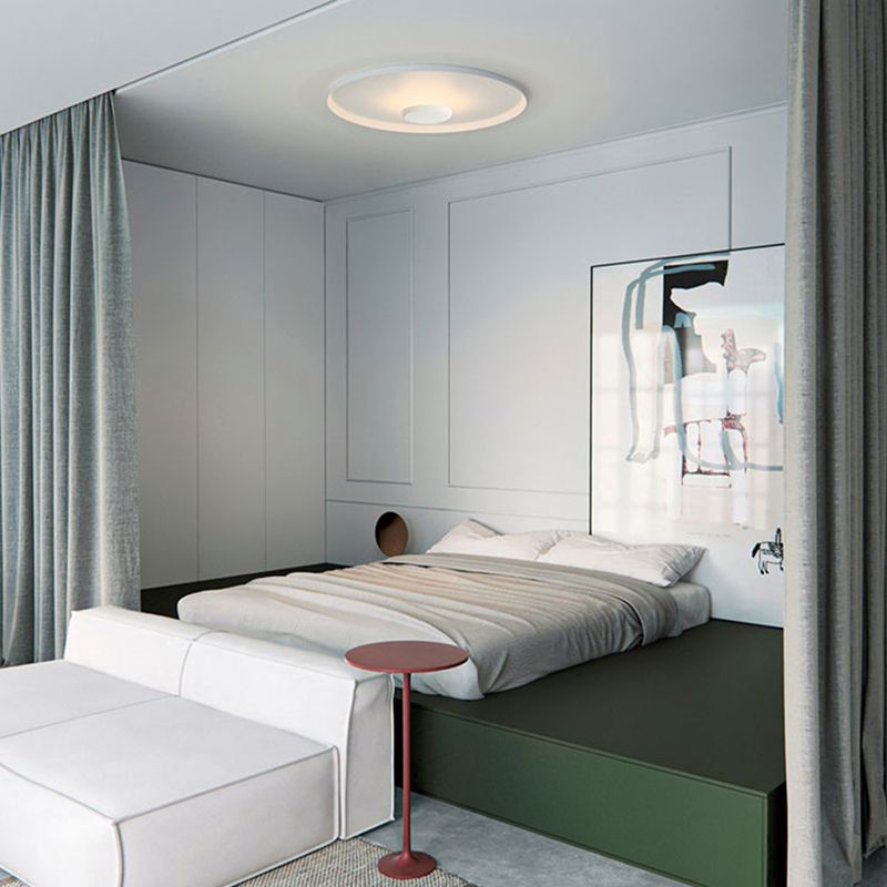 Nordic Disk Flush Mount Metal LED Ceiling Light Fixture for Bedroom