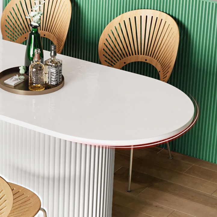 Muebles de la base del pedestal ovalado colección de comedor de estilo contemporáneo