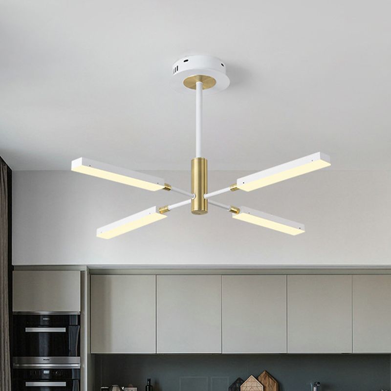 Modern Style Starburst Ceiling Pendant Acrylic 4/6 Lights Black and Gold/White and Gold Chandelier Lamp