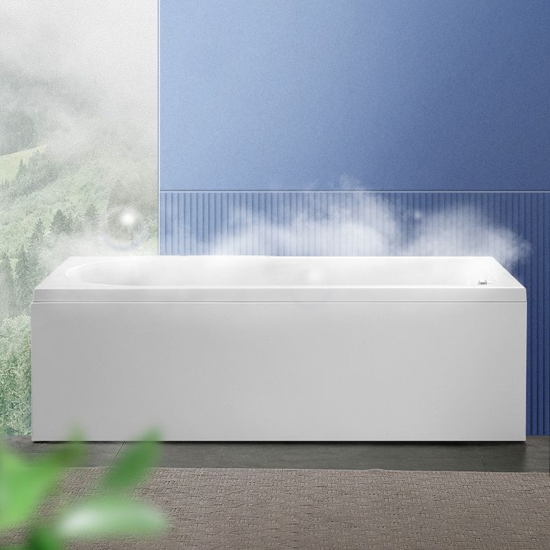 Modern Acrylic Home Bathtub Freestanding Rectangular Tub in White