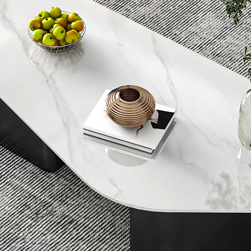 15"H Contemporary Coffee Table Stone Coffee Cocktail Table with Drawer