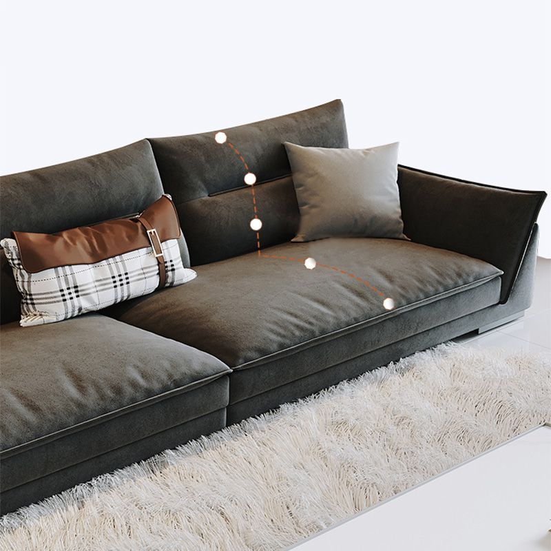 Stationary Living Room Pillow Top Arm Standard Cushions Dark Gray Settee
