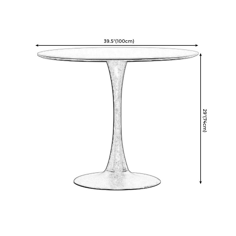 29.1"H Round Solid Color Slate Coffee Table 1 Single Modern Cocktail Table