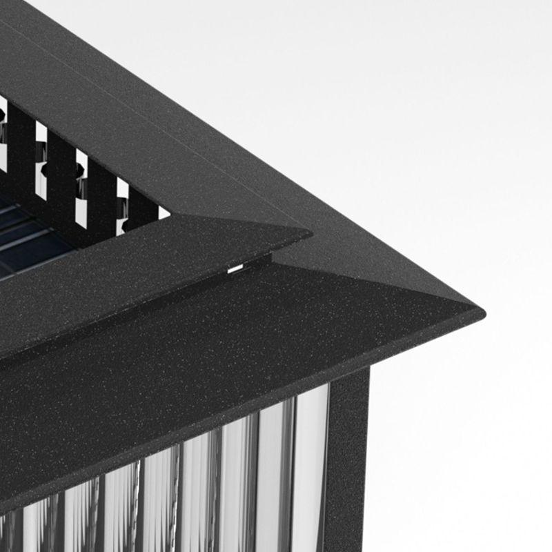Modern Pillar Lamp Stainless Steel Outdoor Light in Black for Courtyard