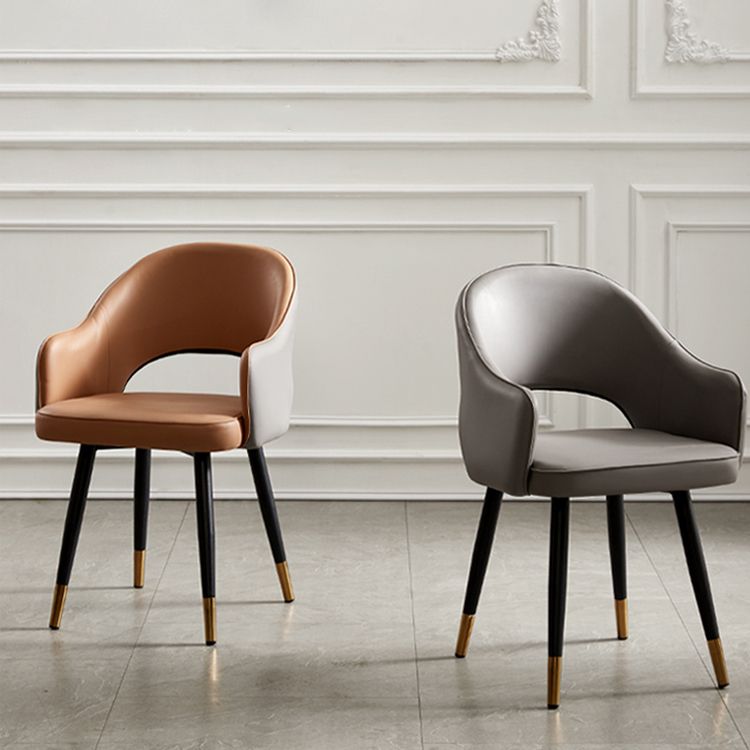 Chaises de salle à manger en métal de Style nordique, chaise latérale à bras arrière ouvert pour la cuisine