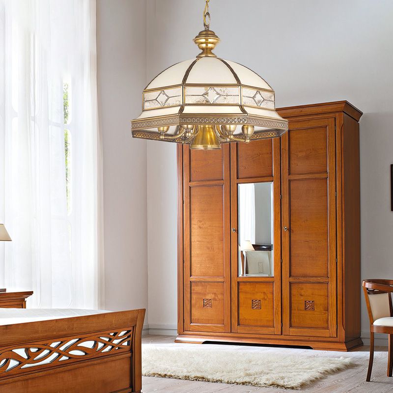 7 lampadine lampadario in vetro sabbia di vetro coloniale a cupola oro soggiorno dell'illuminazione a sospensione a sospensione