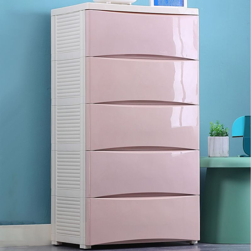Modern Chest Kids Nightstand Plastic Nursery Dresser with 5/6 Drawers