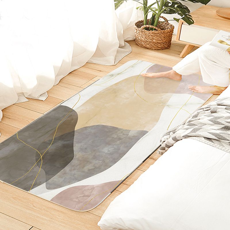 White Fish Area Carpet Polyester Modern Carpet Washable Carpet for Drawing Room