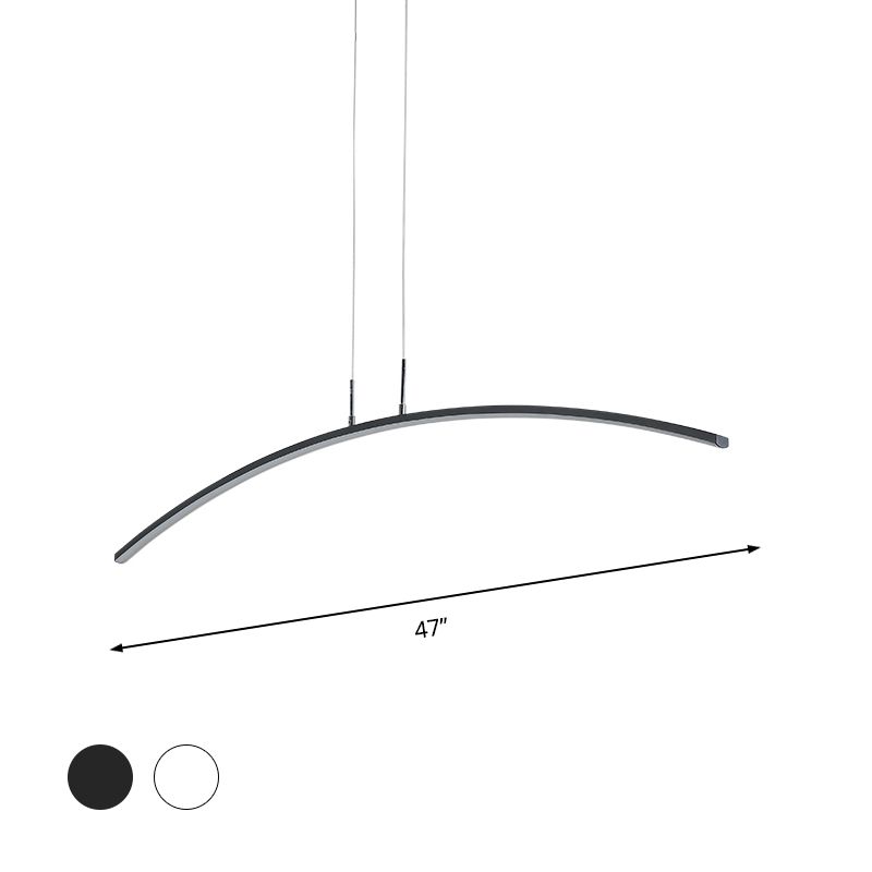 Arch Pendant Light Contemporary Acrylic LED White Ceiling Lighting Fixture in Warm/White/Remote Control Stepless Dimming Light