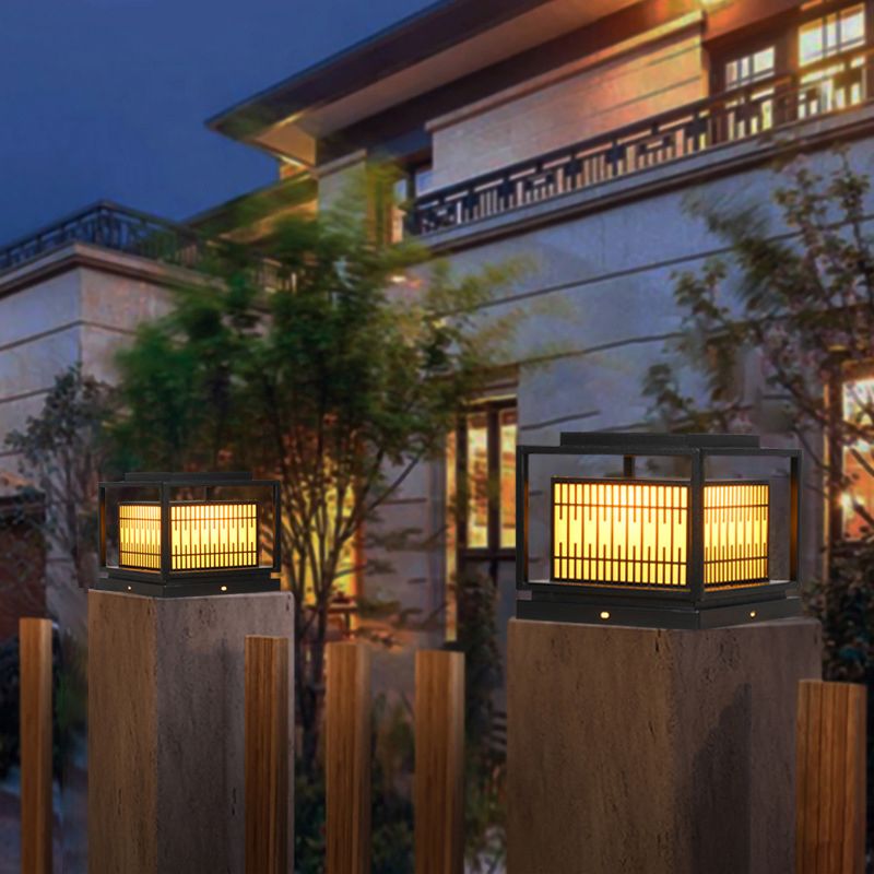 Modern LED Pillar Lighting Fixture Creative Solar Light for Yard