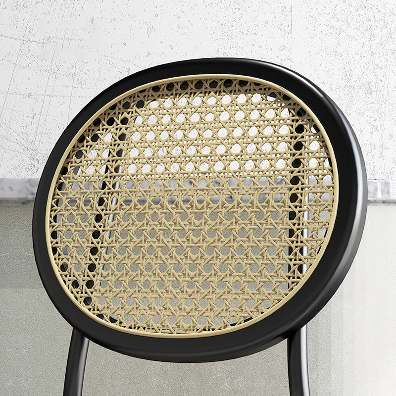 Upholstered Armless Dining Chairs Open Back Side Chair with Metal Legs
