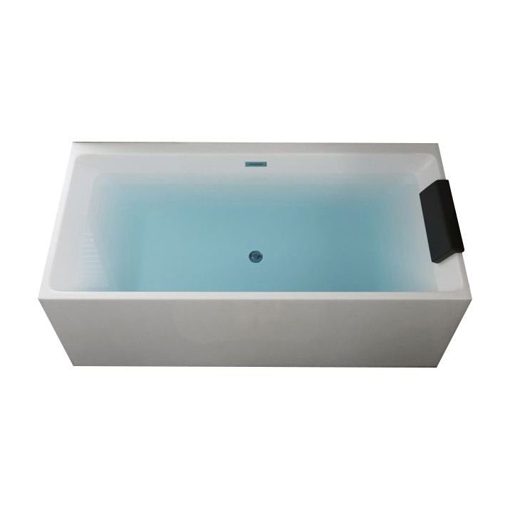 Modern Freestanding Rectangular Bath Acrylic White Soaking Bathtub