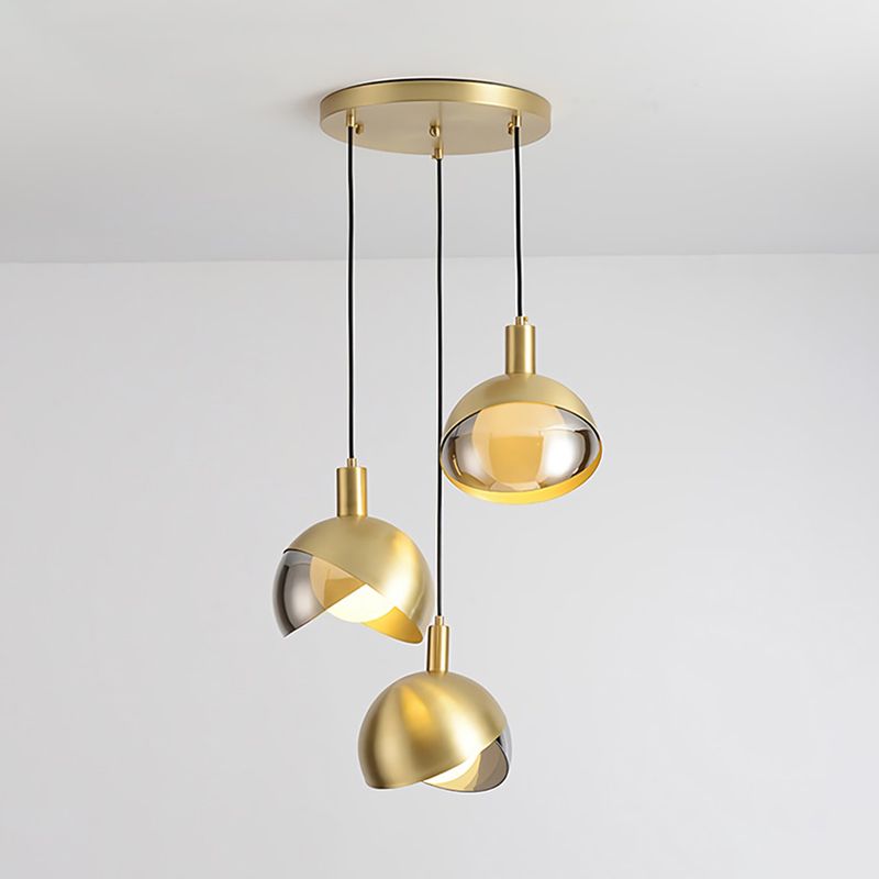 Electroplate Iron Hanging Lamp in Modern Artistic Style Glass Globe Pendant Light for Dining Room