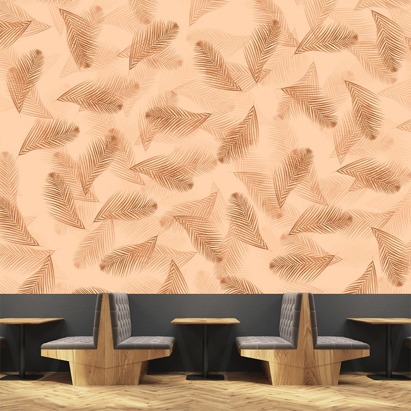 Papier peint mural botanique naturel tropical, couleur douce, décoration murale décorative en feuille de palmier
