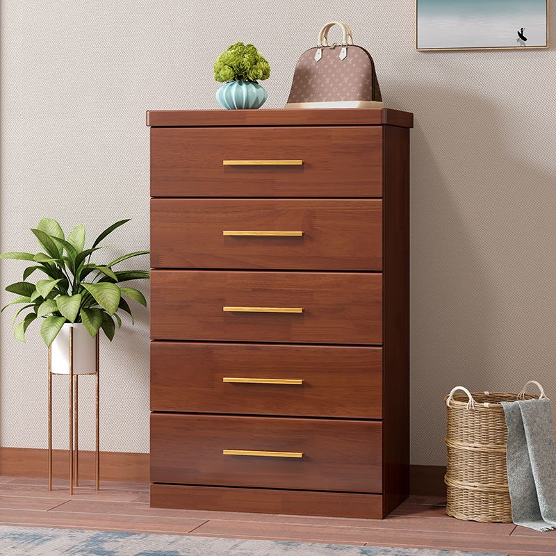 Contemporary Rubber Wood Dresser 39.3"H Vertical Lingerie Chest for Bedroom