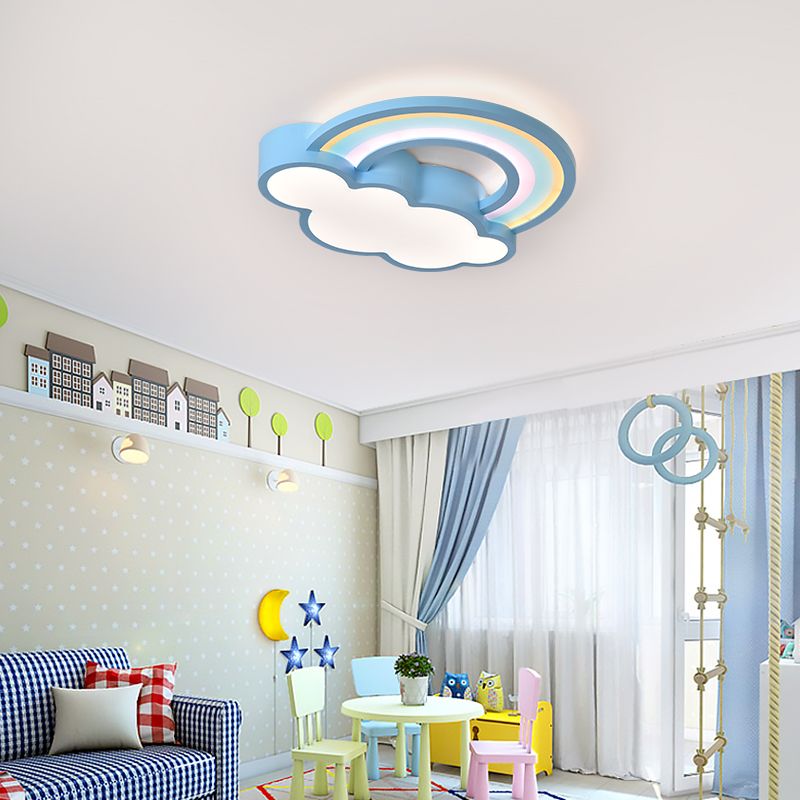 Modern Style Cloud Shape Ceiling Lighting Metal 2 Light Ceiling Light for Bedroom