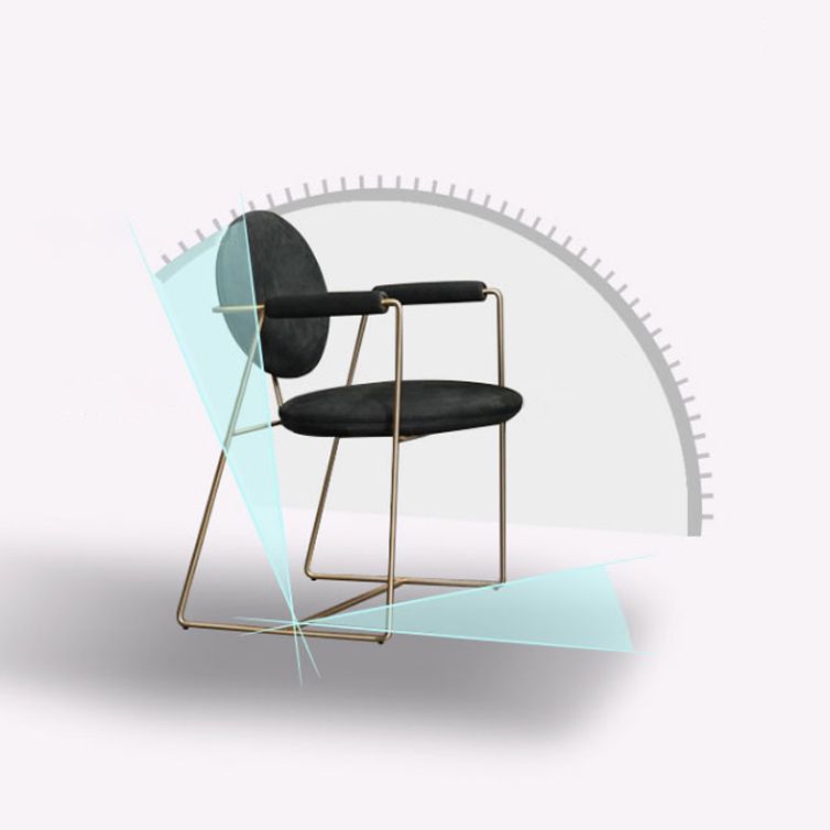 Blue and Gold Contemporary Faux Leather Dining Accent Chair for Home