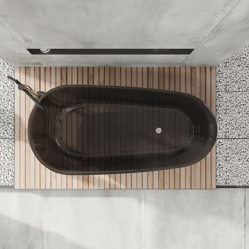 Soaking Stand Alone Bathtub Oval Antique Finish Modern Bath Tub