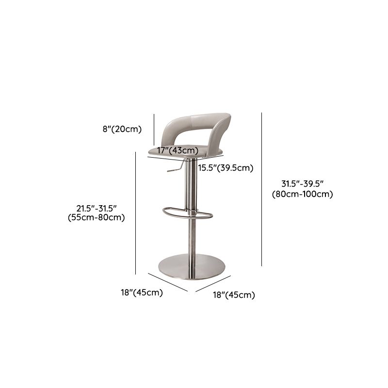 Leather Bar Stool Low Back Counter Stool for Bristol with Swivel