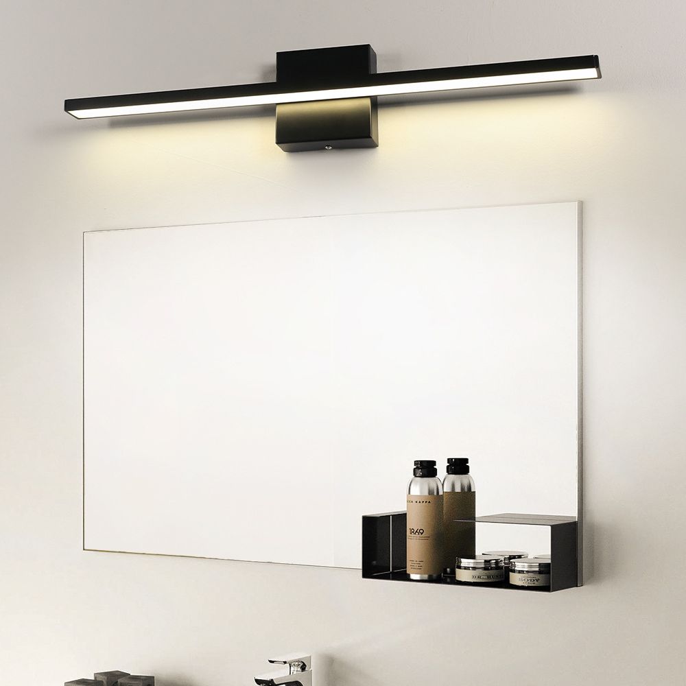 1-licht lineaire wandwandeling moderne eenvoudige stijl spiegelmuurverlichting in zwart