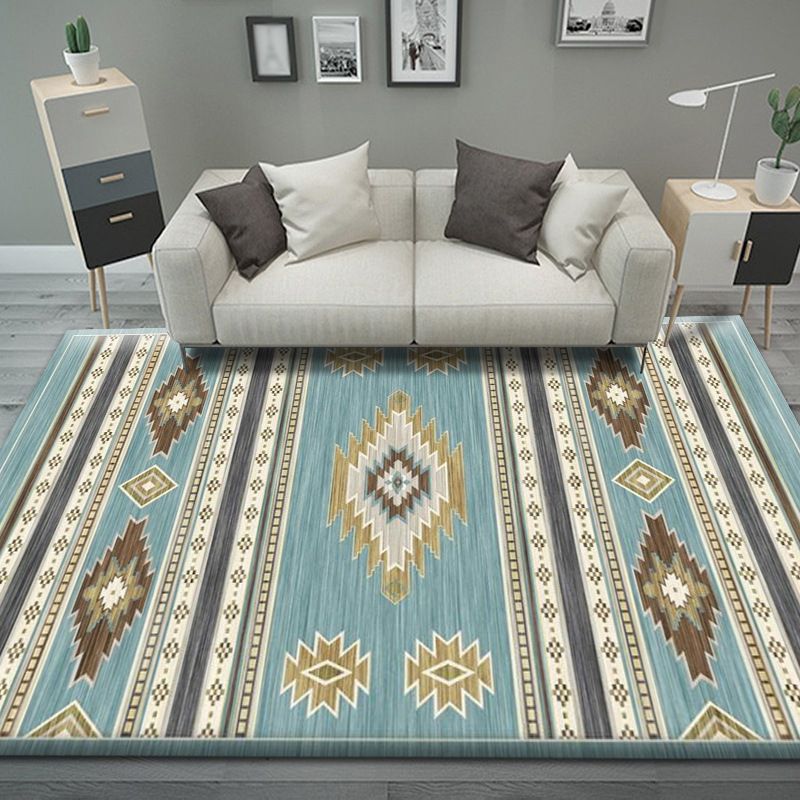 Black Pattern Rug Polyeter Simple Rug Stain Resistant Rug for Living Room