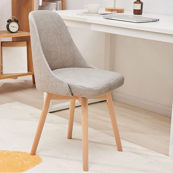 Sillas de comedor tapizadas sin brazos Sillas de comedor laterales escandinavas con patas de madera