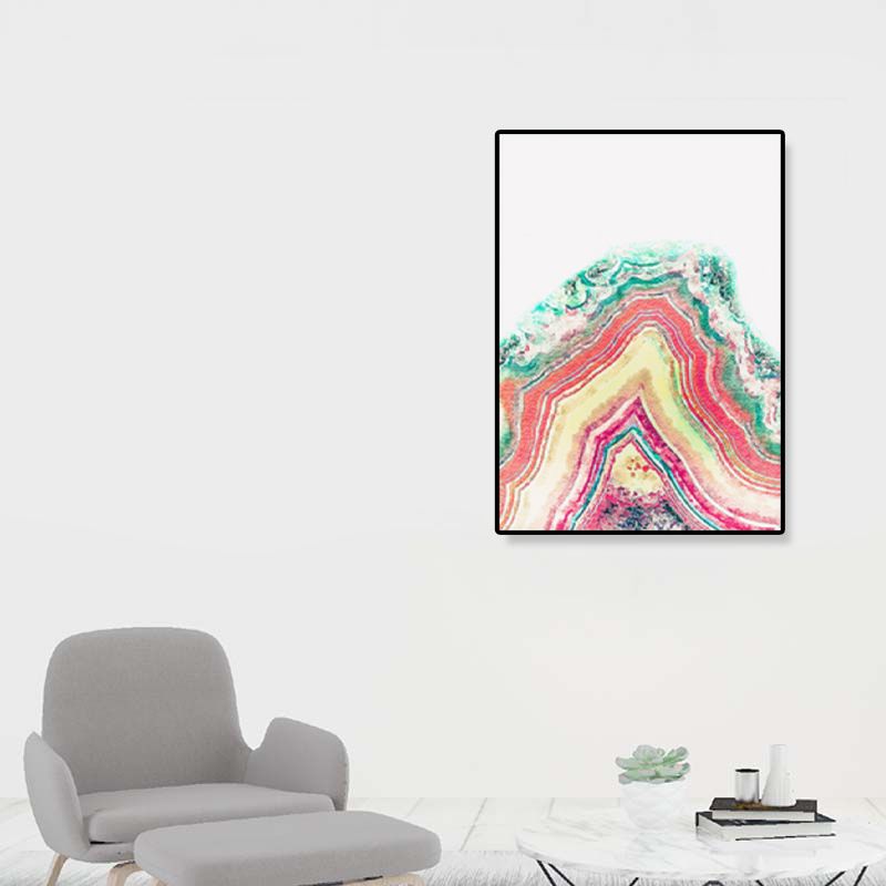 Pink Rock Wall Art Print Abstract Nordic Textured Canvas for Home, Multiple Sizes