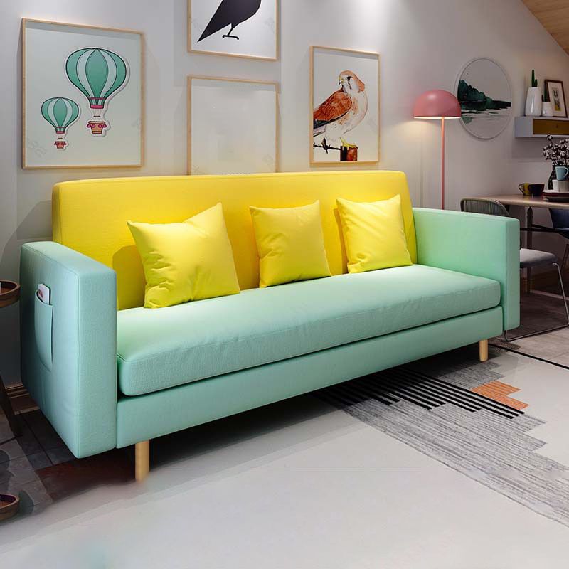 Modern Loose Back Standard Slipcovered with Storage Square Arm Sofa
