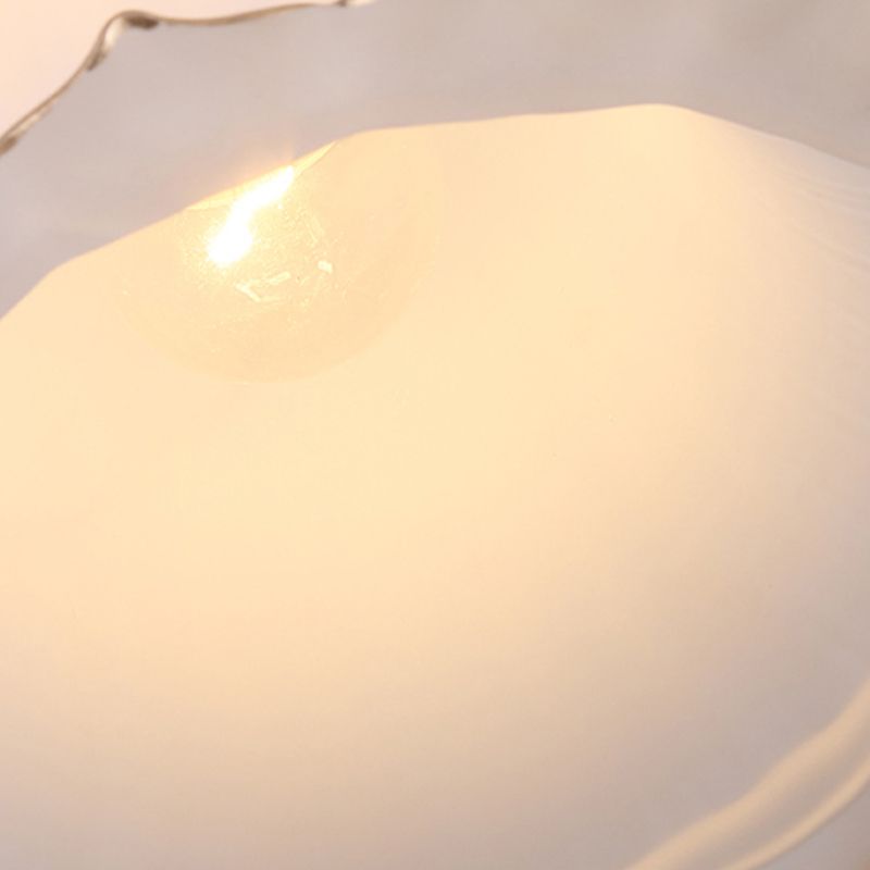 Glass Shaded Close to Ceiling Lamp Simplistic Aisle Semi-Flush Mount in Black