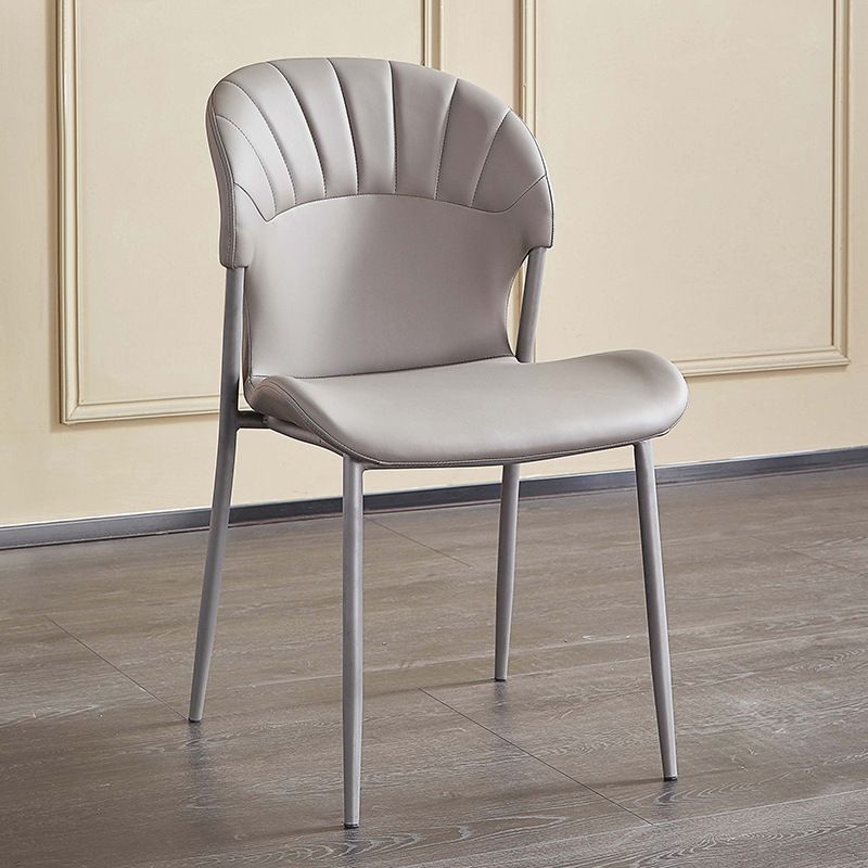 Khaki and Gray Dining Chairs Modern Armless Dining Side Chair