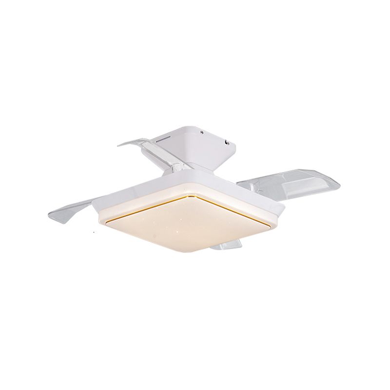 Plafonnage carré minimaliste Plafond de lampe à manger à la lampe à manger semi-luminaire en blanc