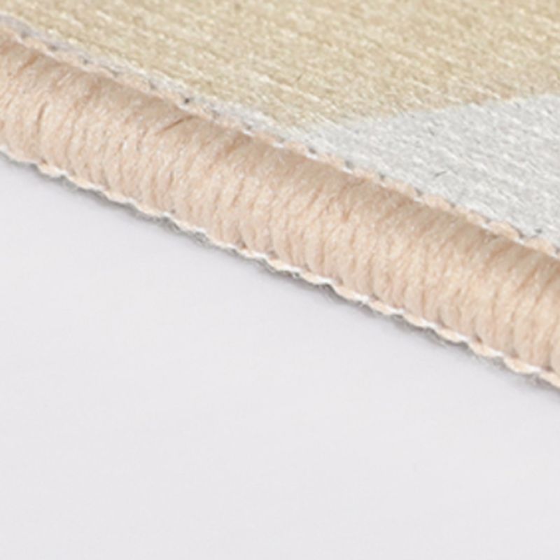 Creative Abstract Color Block Rug White Tone Polyester Area Carpet Washable Rug for Living Room