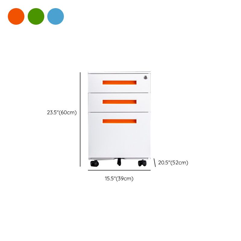 Modern Filing Cabinet Drawers Storage Metal File Cabinet with Castors for Home Office