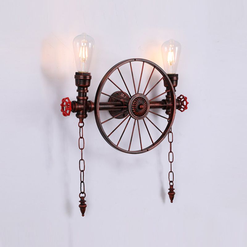 Industrial Metall Wandleuchte Wasserrohr Multi -Licht Wandleuchte für Café