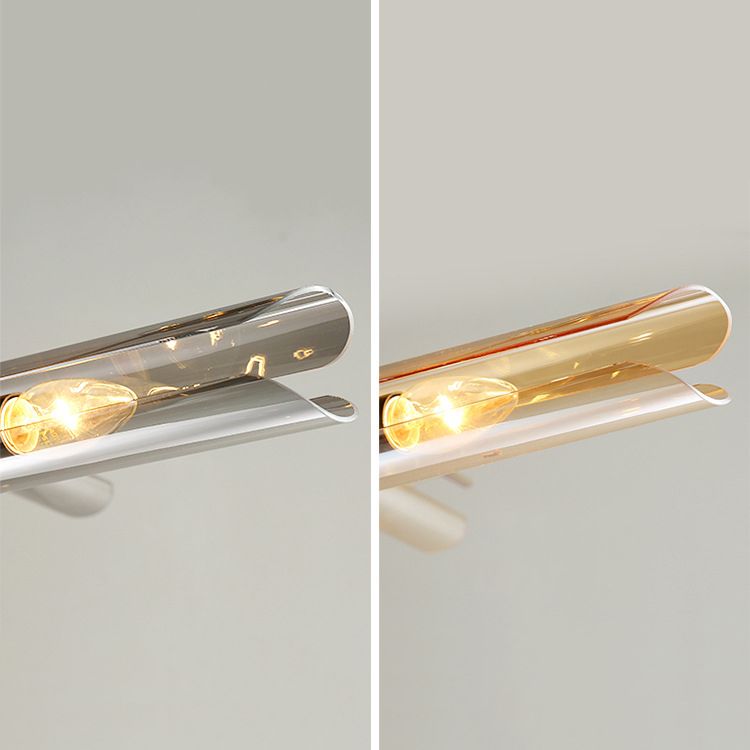 Accesorios de iluminación de lámpara posmoderna de vidrio lámpara de araña colgante negra y dorada