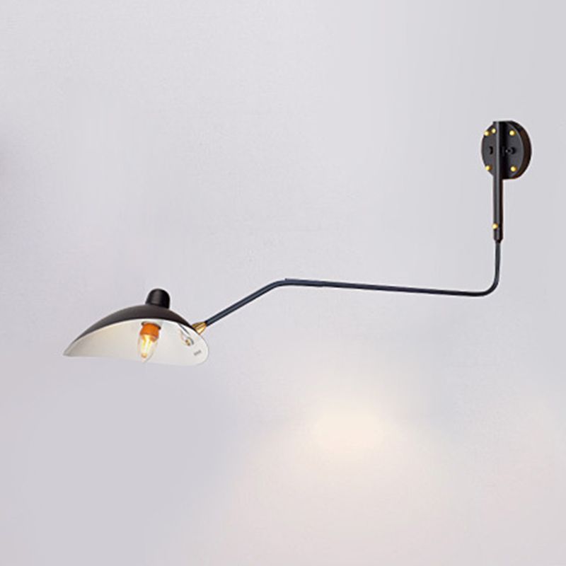 Fispositi di illuminazione in metallo industriale a parete a 1 luci di altalena in nero in nero