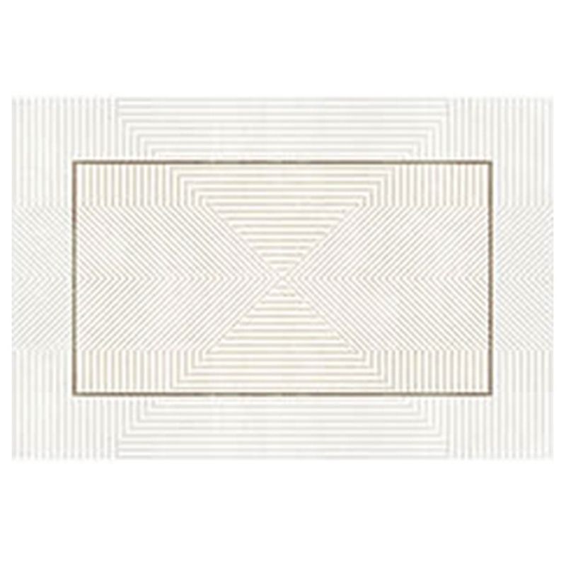 Apricot Line Rug Polyester Modern Rug Washable Rug for Living Room