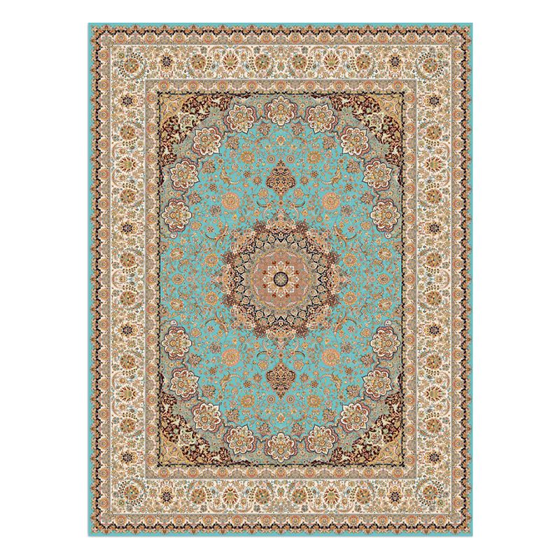 Brauner Wohnzimmer Teppich Europäischer Stil Polyester Teppich Anti-Rutsch Easy Care Teppich