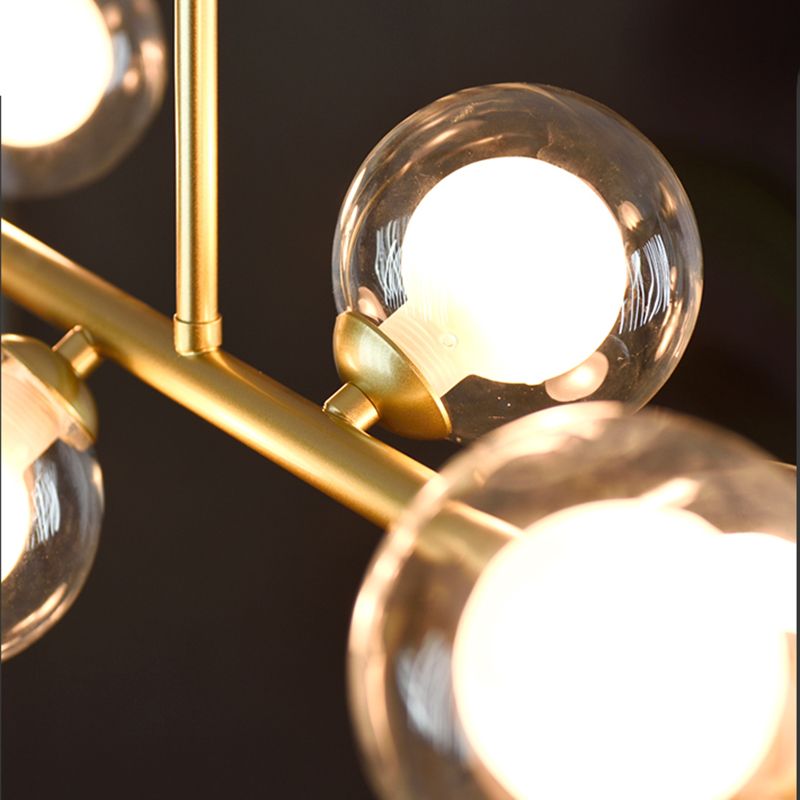 Luces colgantes de cocina modernas luces colgantes de isla esférica vidrio transparente