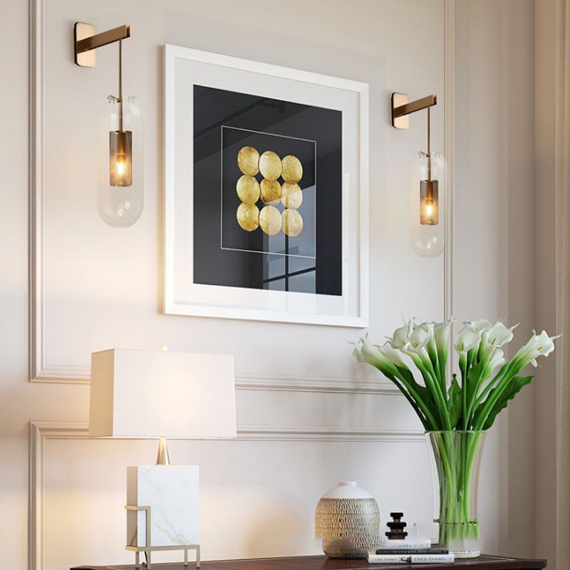 Modern Style Tubular Wall Lamp Light Glass 1 Light Wall Mounted Lighting