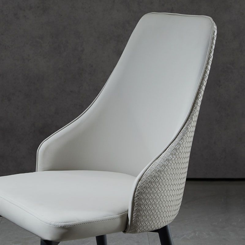 Contemporary Dining Chairs Kitchen Armless Chairs with Metal Legs