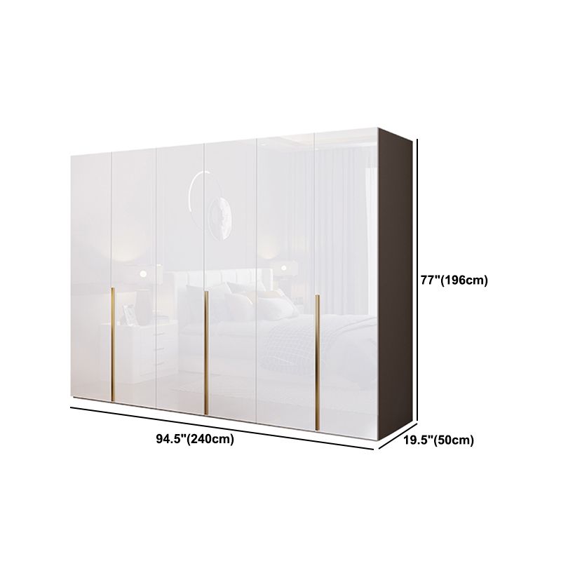 Contemporary Wooden Wardrobe White Colour Soft Close Door Wardrobe Closet