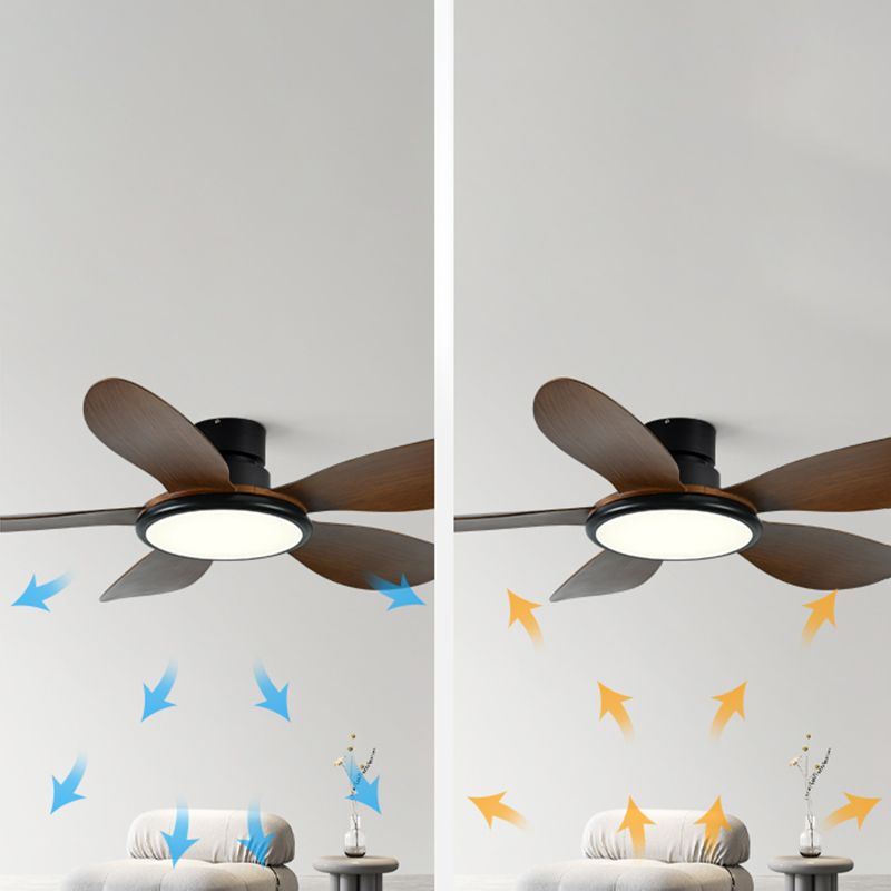Contemporary LED Ceiling Fan Lamp 5-Blade Fan Lighting for Living Room