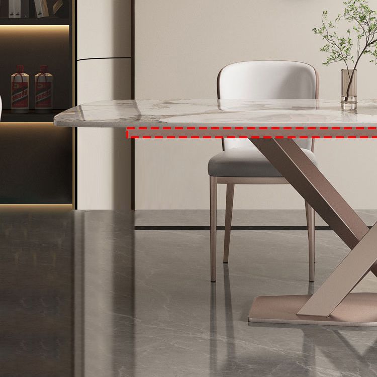 Glam Style Rectangle Table Set 1/2/5/7 Pieces Dining Set with Metal Legs