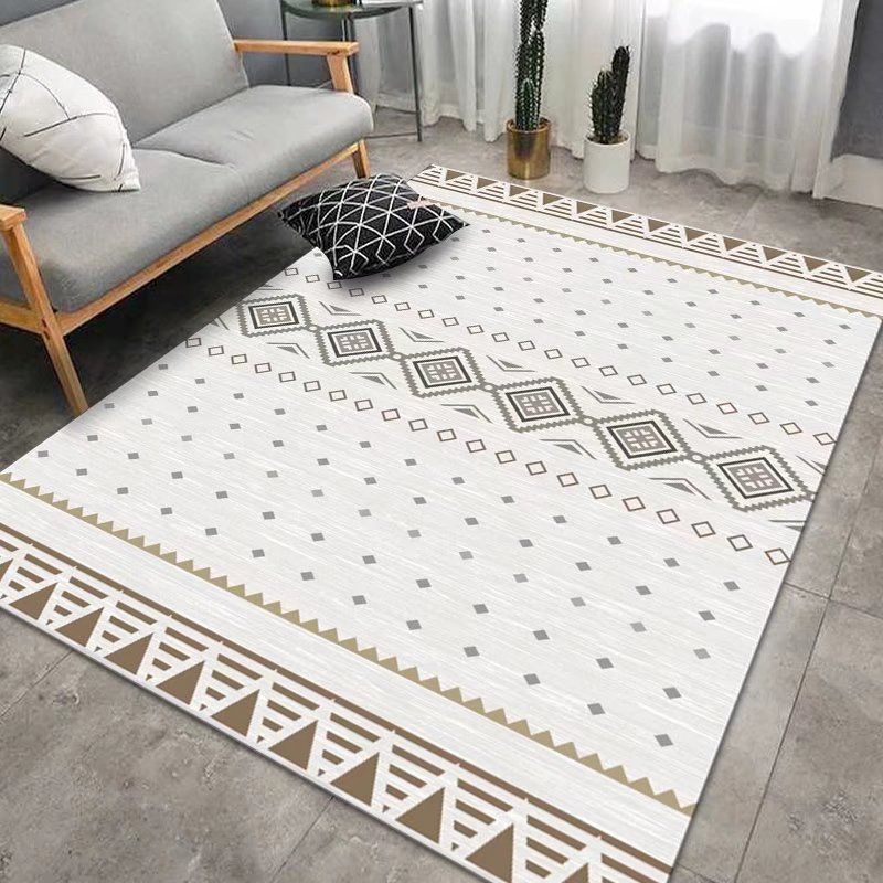 Bohemian Living Room Rug American Print Polyester Area Carpet Stain Resistant Rug