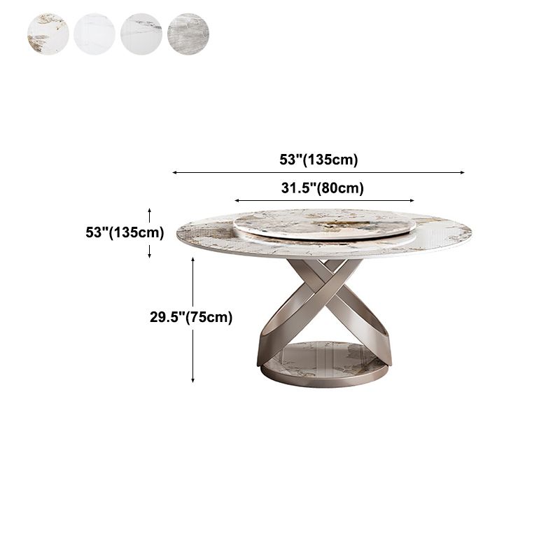 Stone Top Dining Table Round Modern Dining Table with Pedestal Base