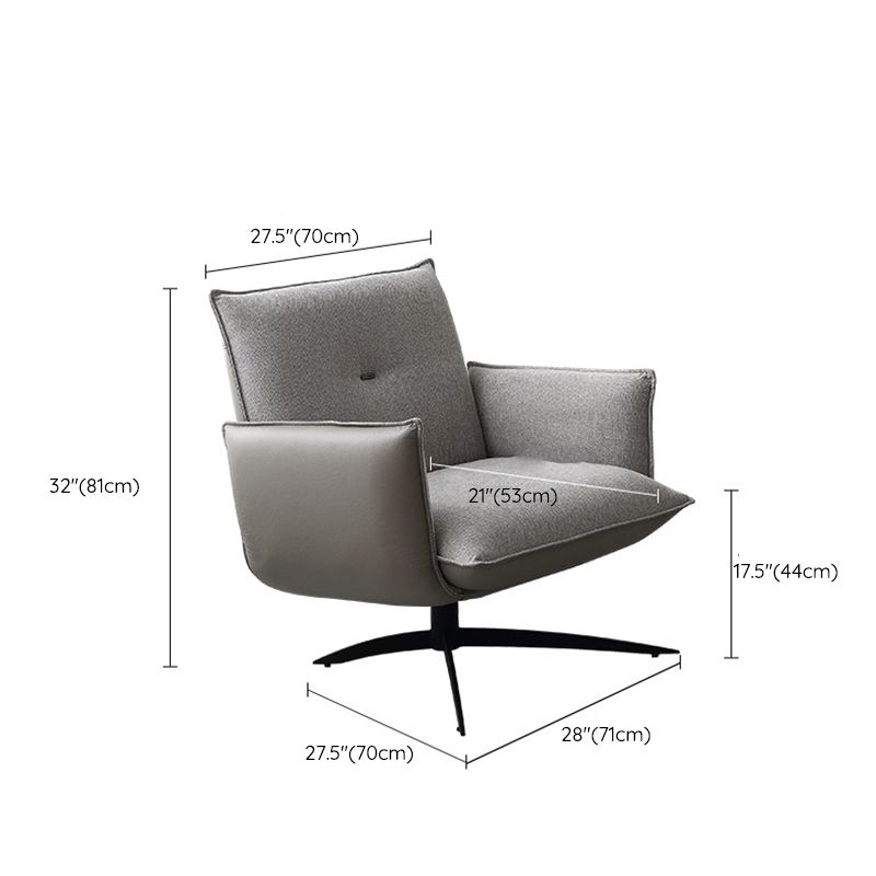 Contemporary Linen 4-Star Tight Back Accent Armchair in Grey