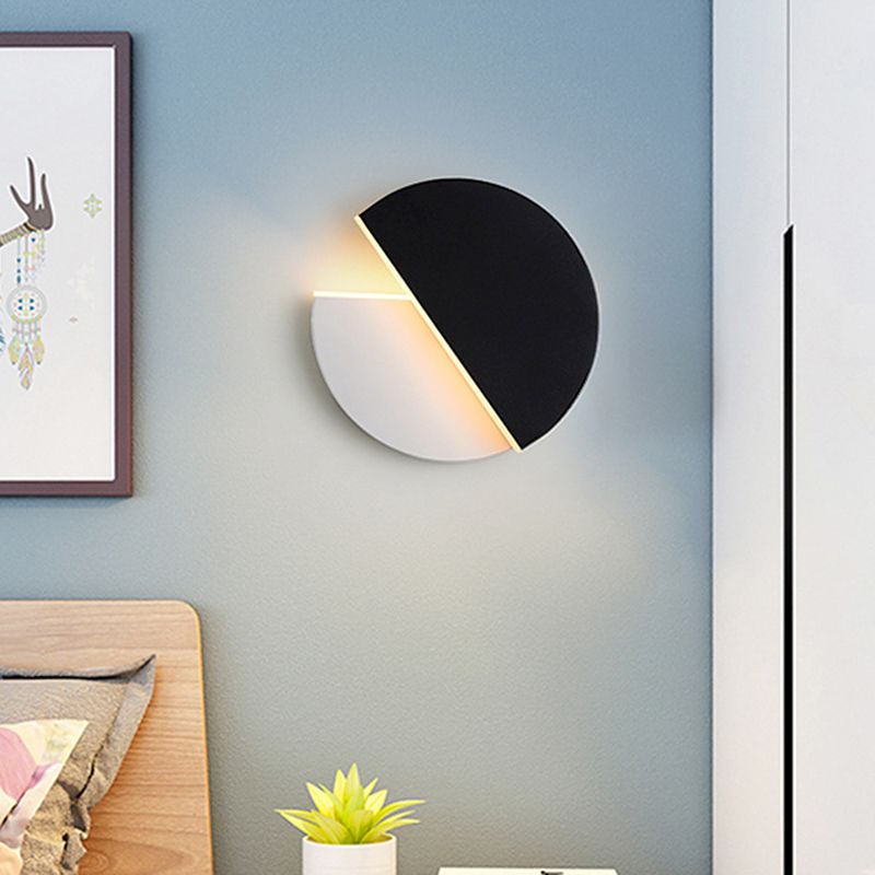 Nordic Rotatable Wall Lamp LED Acrylic Indoor Wall Light Fixtures in Round Disc Shape